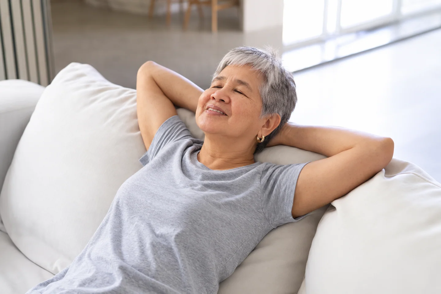 A client relaxing during a massage