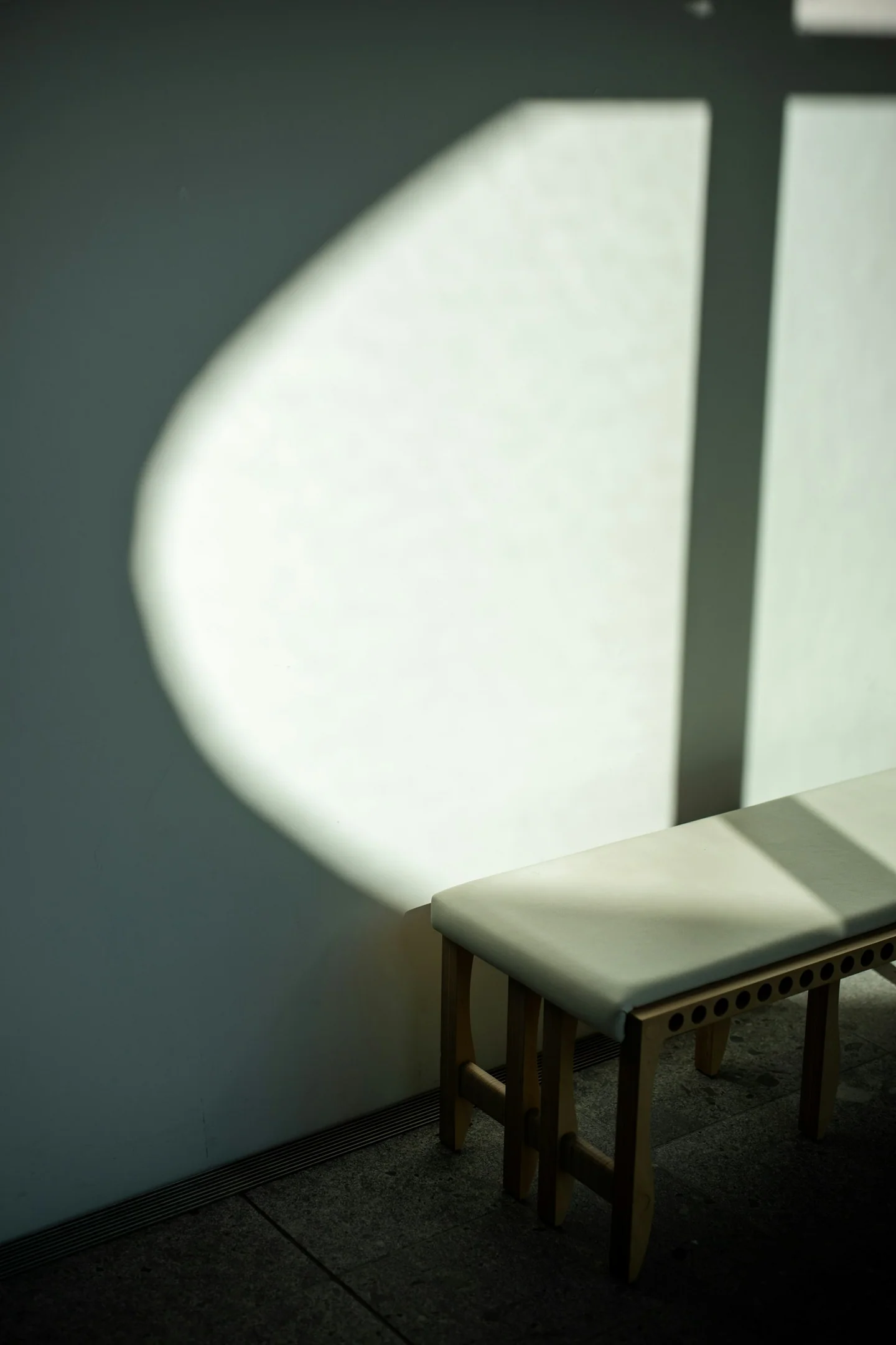 Calm room with a massage table in natural light